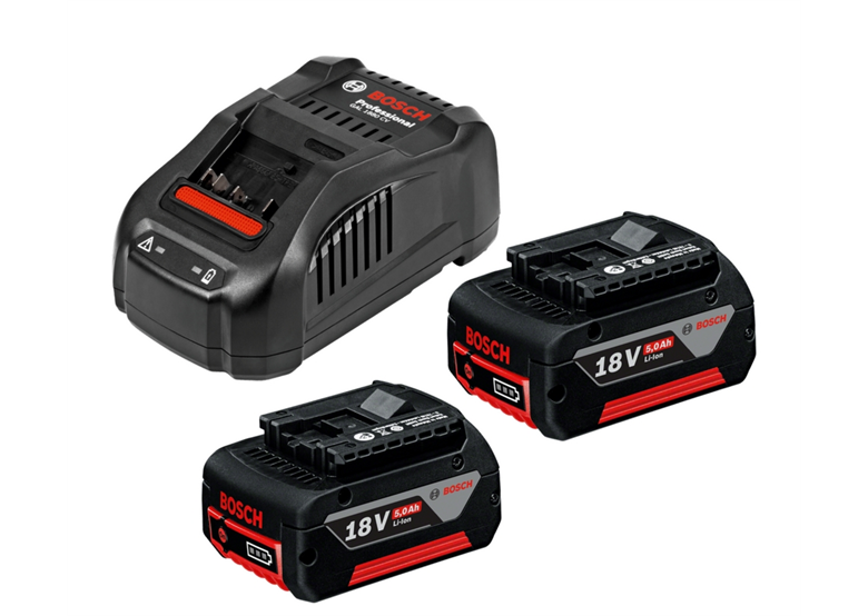 Batteries 18V 5,0Ah (x2) et chargeur Bosch GBA + GAL 1880 CV