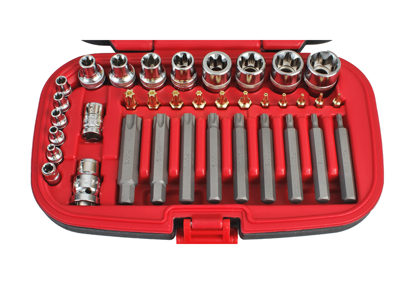 Kit d'outils Torx 1/2" 3/8" 1/4" 36 pièces Rooks 01.0036