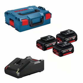 3 batteries GBA 5,0Ah, chargeur GAL18V-40 et valise L-BOXX 136 Bosch 0615990L3T