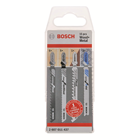 Jeu de lames de scie pour bois et métal 15 pcs. Bosch 2607011437