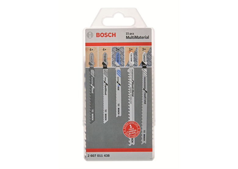 Jeu de lames de scie à bois et à métaux 15pcs Bosch 2607011438