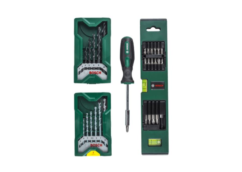 Set Mini-X-Line avec niveau et tournevis 32pcs. Bosch 2607017200