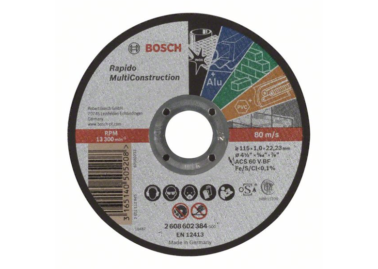 Disque à tronçonner à moyeu plat Rapido Multi Construction Bosch 2608602384