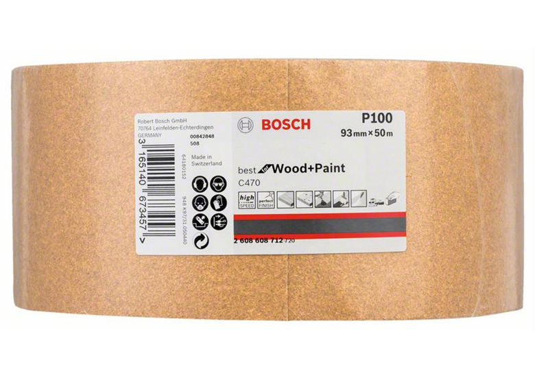 Rouleau abrasif pour ponçage manuel, papier C470 Bosch 2608608712