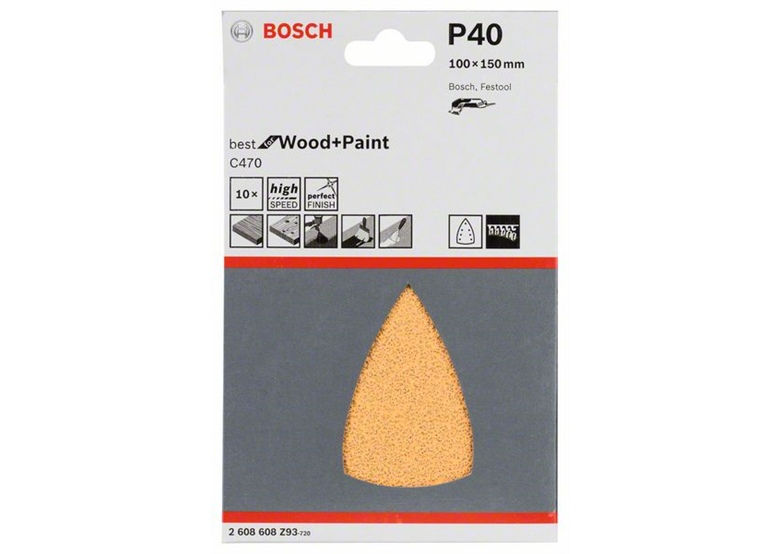 Feuille abrasive C470, emballage  10 pcs. Bosch 2608608Z93