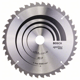 Lame de scie circulaire Optiline Wood 254x30mm T40 Bosch 2608640435