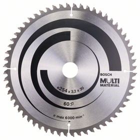 Lame de scie circulaire Multi Material 254x30mm T60 Bosch 2608640449