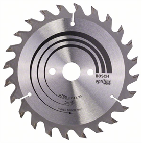 Lame de scie circulaire Optiline Wood 150x20/16mm T24 Bosch 2608640592