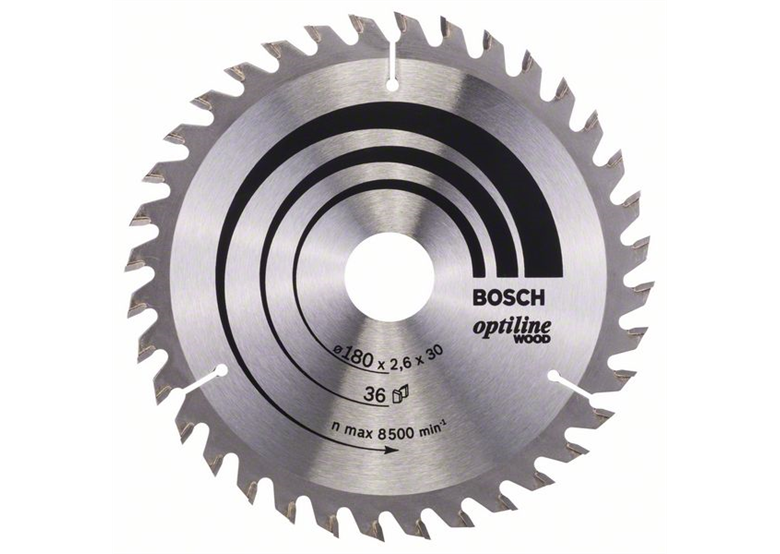 Lame de scie circulaire Optiline Wood 180x30/20mm T36 Bosch 2608640609
