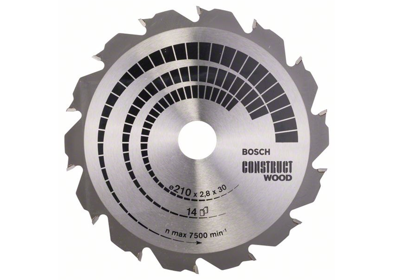 Lame de scie circulaire Construct Wood 210x30mm T14 Bosch 2608640634