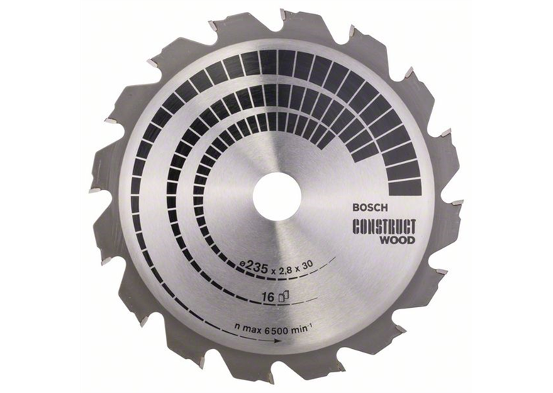 Lame de scie circulaire Construct Wood 235x30/25mm T16 Bosch 2608640636