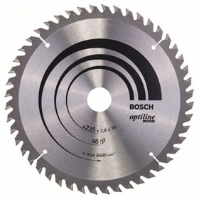 Lame de scie circulaire Optiline Wood 235x30/25mm T48 Bosch 2608640727