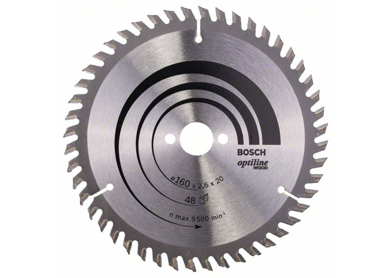 Lame de scie circulaire Optiline Wood 160x20/16mm T48 Bosch 2608640732