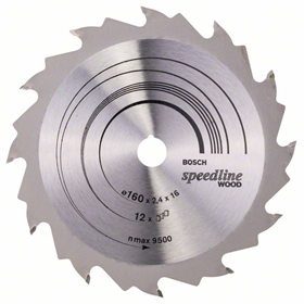 Lame de scie circulaire Speedline Wood 160x16mm T12 Bosch 2608640784