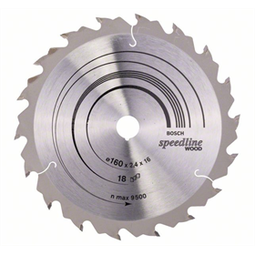 Lame de scie circulaire Speedline Wood 160x16mm T18 Bosch 2608640785