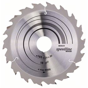 Lame de scie circulaire Speedline Wood 165x30mm T18 Bosch 2608640789