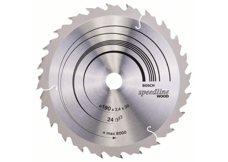 Lame de scie circulaire Speedline Wood 190x20/16mm T24 Bosch 2608640799