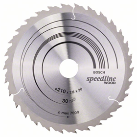Lame de scie circulaire Speedline Wood 210x30mm T30 Bosch 2608640803