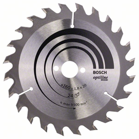 Lame de scie circulaire Optiline Wood 160x20/16mm T24 Bosch 2608641171
