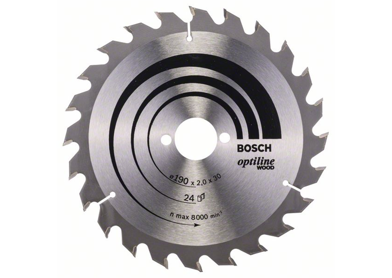 Lame de scie circulaire Optiline Wood 190x30mm T24 Bosch 2608641185