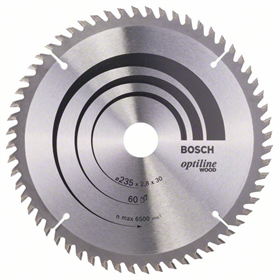 Lame de scie circulaire Optiline Wood 235x30/25mm T60 Bosch 2608641192
