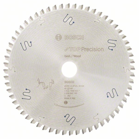 Lame de scie circulaire pour bois TOPPREC WOOD/S-M ATB 254x30mm T60 Bosch 2608642102
