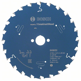 Lame de scie circulaire 160x20mm T24 Bosch Expert for Construct Wood