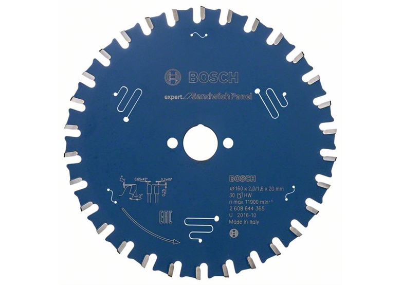 Lame de scie circulaire 160x20mm, 30dents Bosch Expert for Sandwich Panel