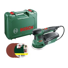 Ponceuse excentrique avec jeu de disques de ponçage Bosch PEX 300 AE