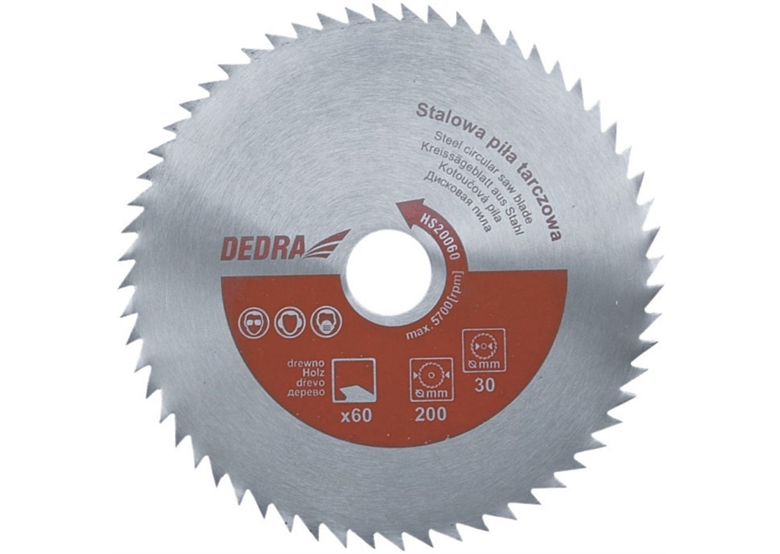 Lame de scie circulaire en acier pour bois 500x30mm T60 Dedra HS50060