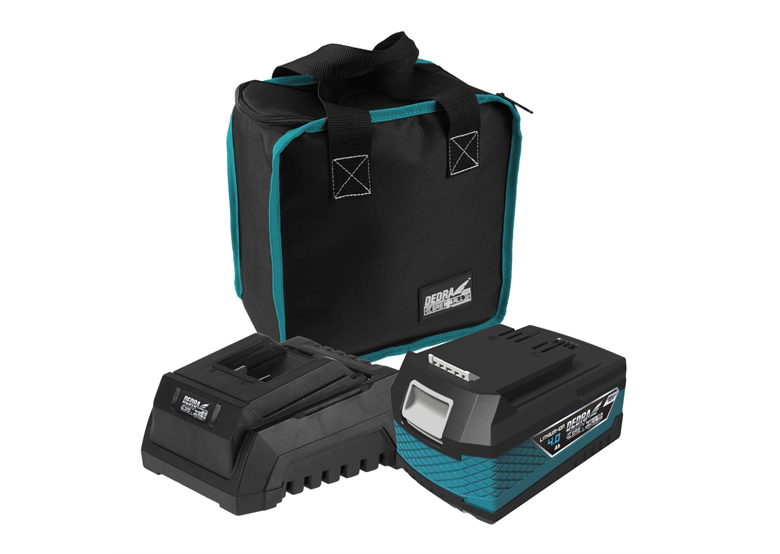 Kit de démarrage 18V: Batterie 4,0Ah DED7034 + chargeur DED7038 Dedra SAS+ ALL 18V DED7030G02