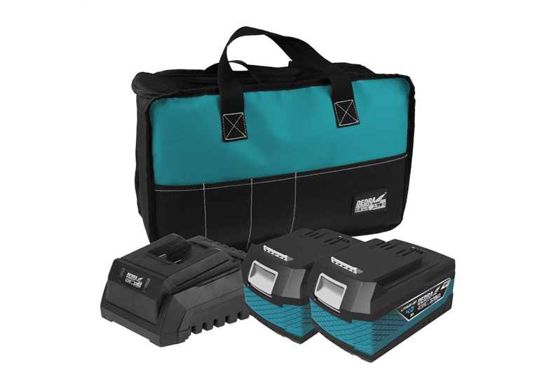 Kit de démarrage 18V: Batterie 4,0Ah DED7034 + chargeur DED7038 Dedra SDS+ ALL 18V DED7030G03