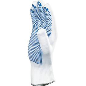 Gants tricot polyamide texturé picots PVC taille 7 blanc DeltaPlus Venitex PM160