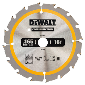Lame de scie circulaire 165x20mm 16T DeWalt DT1948-QZ