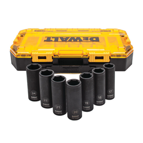 Douilles à percussions, longues, jeu de 7 pcs. DeWalt DWMT74737-0