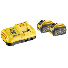 Pack 2 batteries 9.0Ah + chargeur 8A DeWalt FLEXVOLT DCB118X2