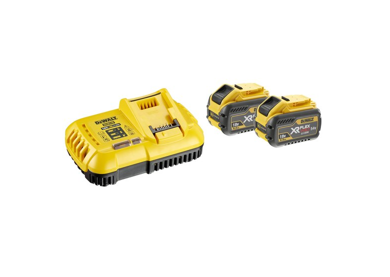 Pack 2 batteries 9.0Ah + chargeur 8A DeWalt FLEXVOLT DCB118X2