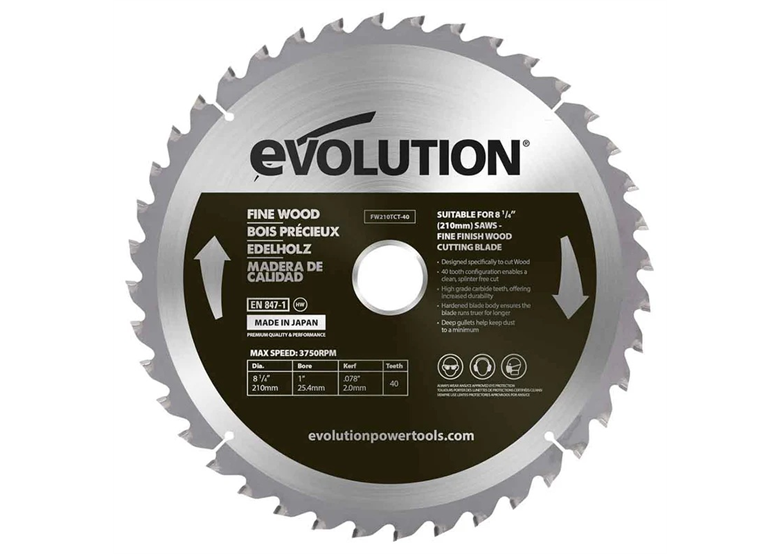 Scie à dents de 210 mm Evolution EVO-FW210TCT-40