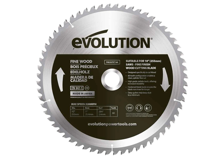 scie à dents de 255 mm Evolution EVO-FW255TCT-60