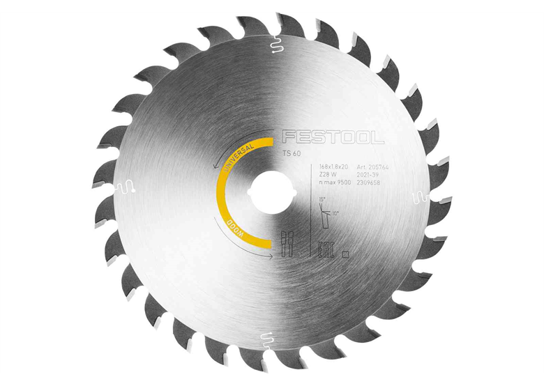 Lame de scie circualire Wood universal 168x1,8x20 W28 Festool 205764