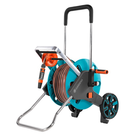 Chariot enrouleur avec tuyau d'arrosage 1/2" et pistolet d'arrosage Gardena AquaRoll M Easy