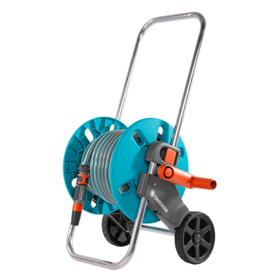 Chariot enrouleur avec tuyau d'arrosage 1/2" et pistolet d'arrosage Gardena CleverRoll S