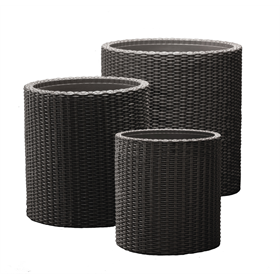 Ensemble pots de fleurs extérieur Keter Cylinder 220455