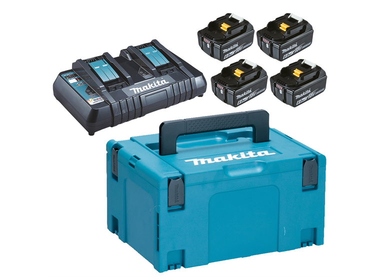 Batteries 18V 6,0Ah (4pcs) et chargeur Makita 198091-4