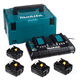 Batteries 18V 5,0Ah (x4) et chargeur Makita 9WZBGAA0