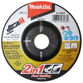 Disques à tronçonner - 125 x 1,0 mm, Métal/Inox (x50) Makita - E-03040-50