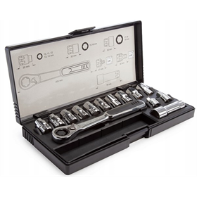 Zestaw kluczy nasadowych 1/4 i 3/8" 14 szt. Makita B-65595_P