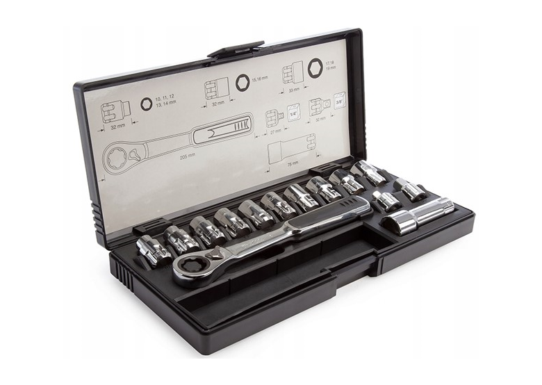 Zestaw kluczy nasadowych 1/4 i 3/8" 14 szt. Makita B-65595_P