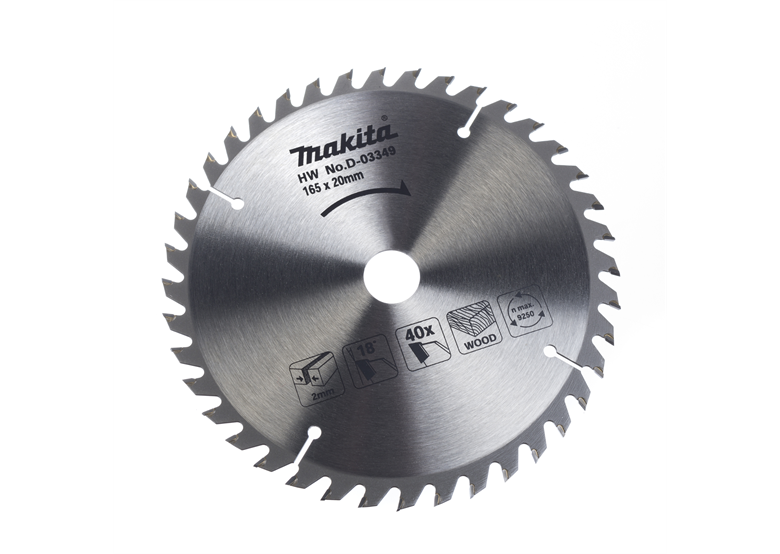 Disque à bois HM 165x20mm T40 Makita D-03349