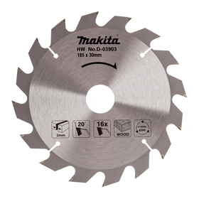 Disque à bois HM 185x30mm T16 Makita D-03903